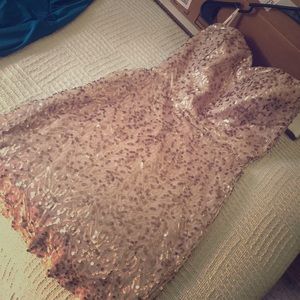 Nude dress with sequins